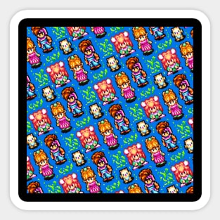 Secret of Mana pattern | blue Sticker